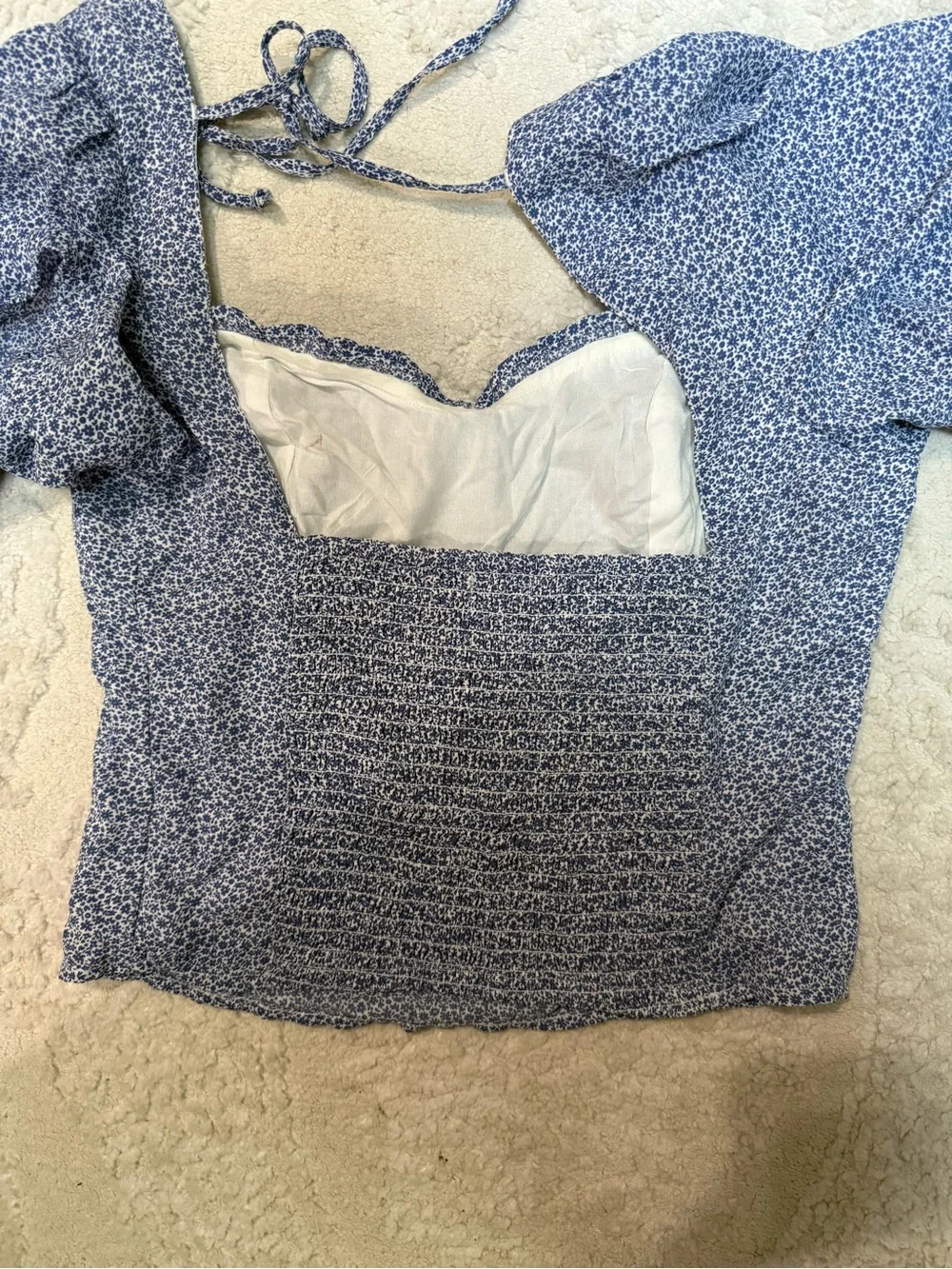 Abercrombie & Fitch Floral‎ Puff Sleeve Smocked Cottagecore Top S